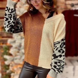 Mine Brown and Cream Sweater